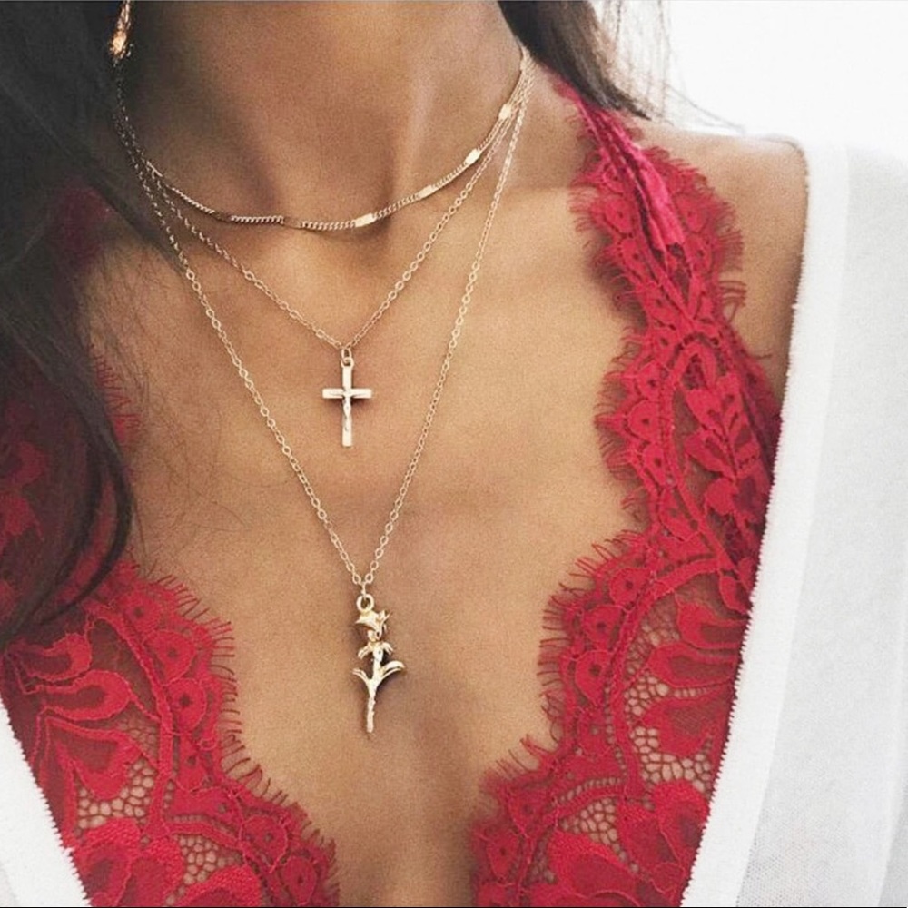 “June” Layered Necklace // Gold